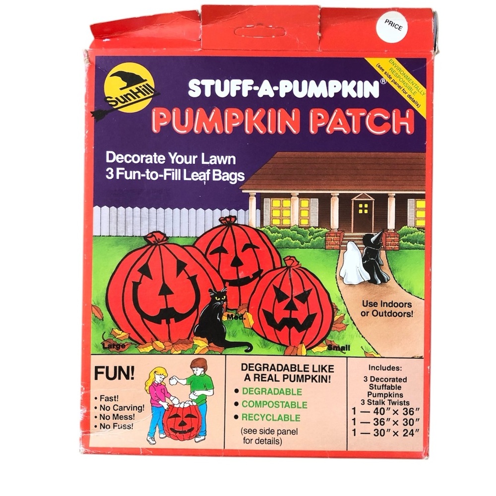 Vintage 1989 pumpkin leaf bag